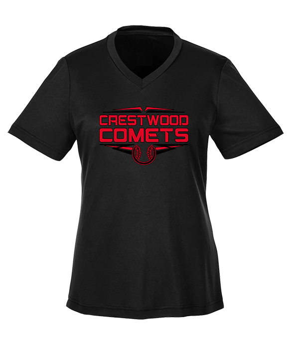Crestwood HS Baseball Logo Black Outline - Womens Performance Shirt