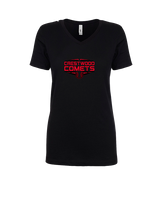 Crestwood HS Baseball Logo Black Outline - Womens V-Neck