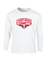 Crestwood HS Baseball Logo Red Outline - Cotton Longsleeve