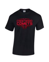Crestwood HS Baseball Logo Red Outline - Cotton T-Shirt
