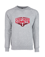 Crestwood HS Baseball Logo Red Outline - Crewneck Sweatshirt