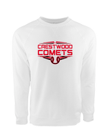 Crestwood HS Baseball Logo Red Outline - Crewneck Sweatshirt