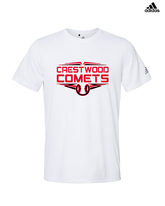 Crestwood HS Baseball Logo Red Outline - Mens Adidas Performance Shirt