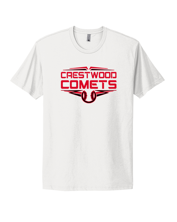 Crestwood HS Baseball Logo Red Outline - Mens Select Cotton T-Shirt