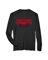 Crestwood HS Baseball Logo Red Outline - Performance Longsleeve