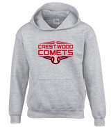 Crestwood HS Baseball Logo Red Outline - Unisex Hoodie
