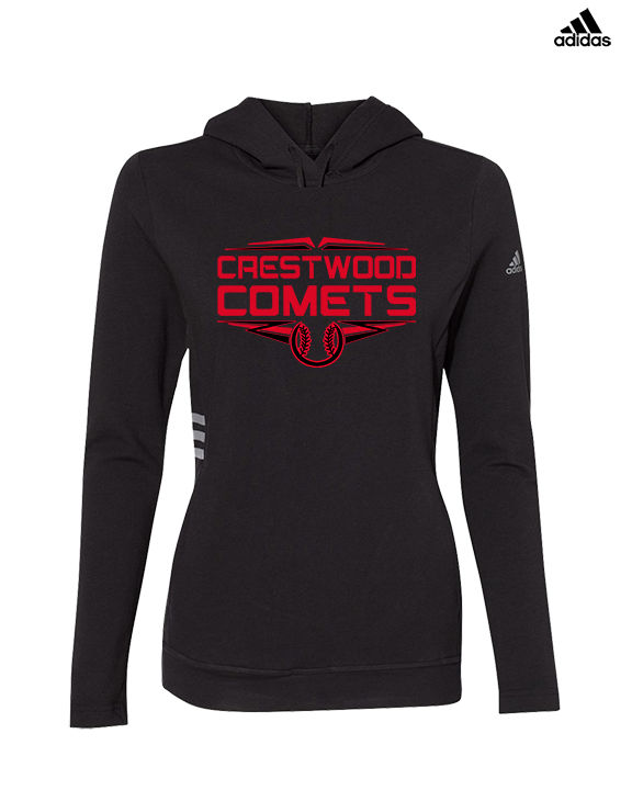 Crestwood HS Baseball Logo Red Outline - Womens Adidas Hoodie
