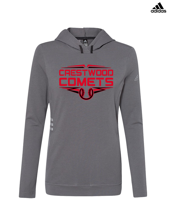 Crestwood HS Baseball Logo Red Outline - Womens Adidas Hoodie
