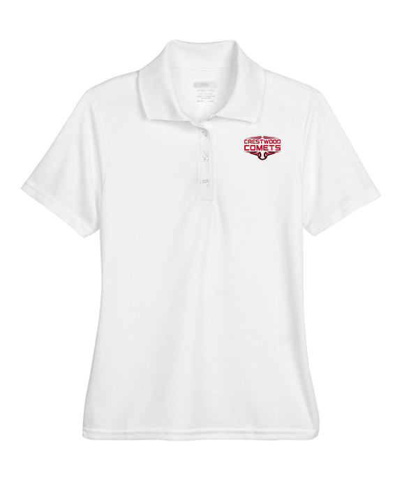 Crestwood HS Baseball Logo Red Outline - Womens Polo