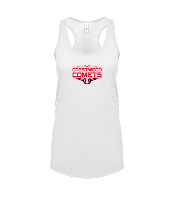 Crestwood HS Baseball Logo Red Outline - Womens Tank Top