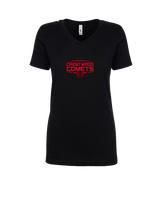 Crestwood HS Baseball Logo Red Outline - Womens Vneck
