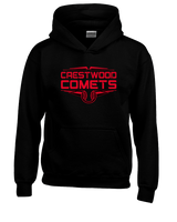 Crestwood HS Baseball Logo Red Outline - Youth Hoodie