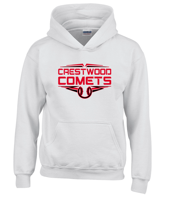 Crestwood HS Baseball Logo Red Outline - Youth Hoodie