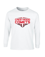 Crestwood HS Baseball Logo White Outline - Cotton Longsleeve