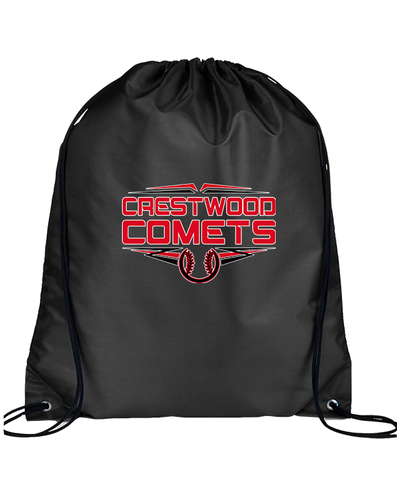 Crestwood HS Baseball Logo White Outline - Drawstring Bag