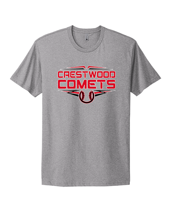 Crestwood HS Baseball Logo White Outline - Mens Select Cotton T-Shirt