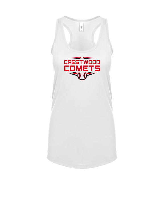 Crestwood HS Baseball Logo White Outline - Womens Tank Top