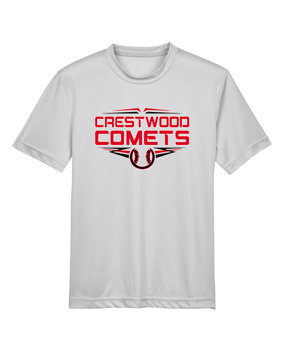 Crestwood HS Baseball Logo White Outline - Youth Performance Shirt