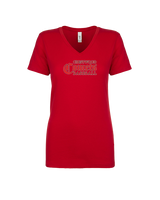 Crestwood HS Baseball Wordmark - Womens V-Neck