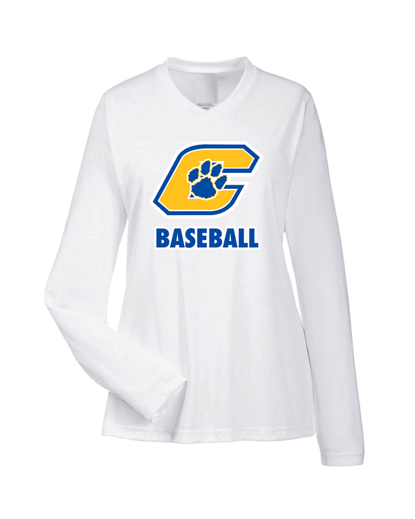 Crisp County HS Team Logo Baseball - Womens Performance Long Sleeve