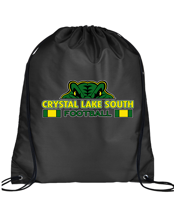 Crystal Lake South HS Football Stacked - Drawstring Bag