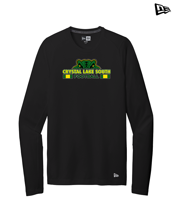 Crystal Lake South HS Football Stacked - New Era Performance Long Sleeve