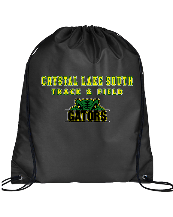Crystal Lake South HS Boys Track & Field Block - Drawstring Bag