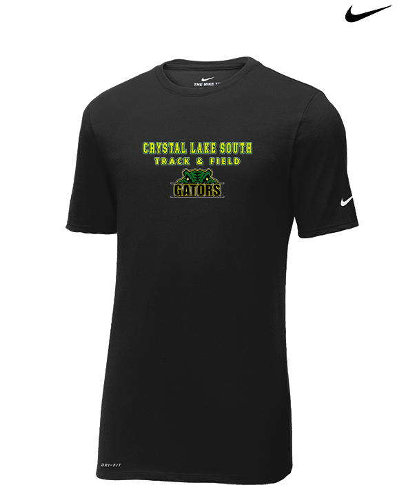 Crystal Lake South HS Boys Track & Field Block - Mens Nike Cotton Poly Tee