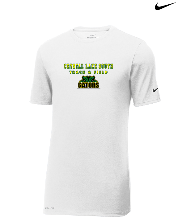Crystal Lake South HS Boys Track & Field Block - Mens Nike Cotton Poly Tee