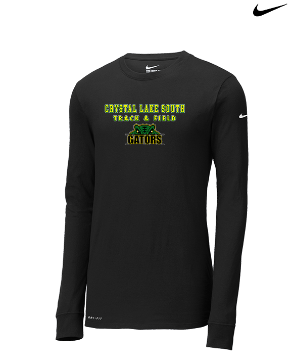 Crystal Lake South HS Boys Track & Field Block - Mens Nike Longsleeve