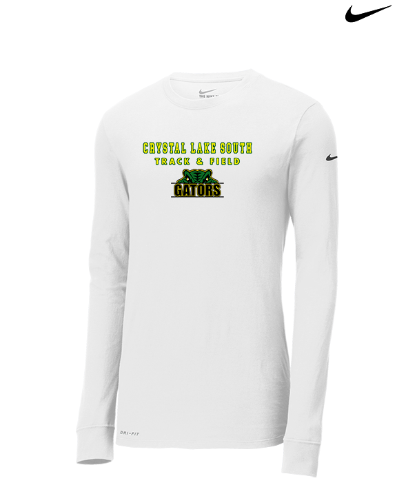 Crystal Lake South HS Boys Track & Field Block - Mens Nike Longsleeve