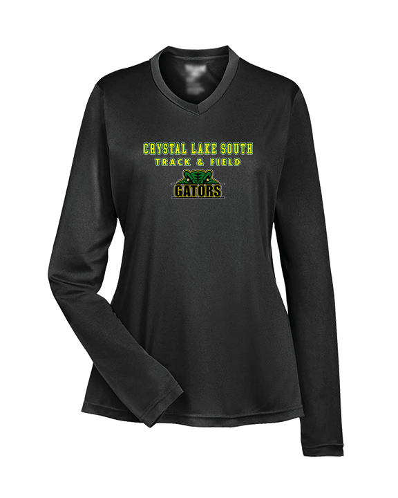 Crystal Lake South HS Boys Track & Field Block - Womens Performance Longsleeve