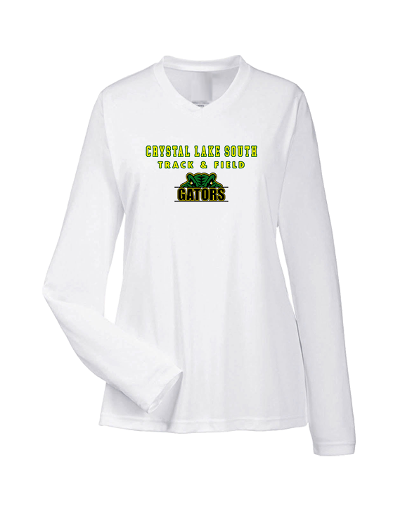 Crystal Lake South HS Boys Track & Field Block - Womens Performance Longsleeve
