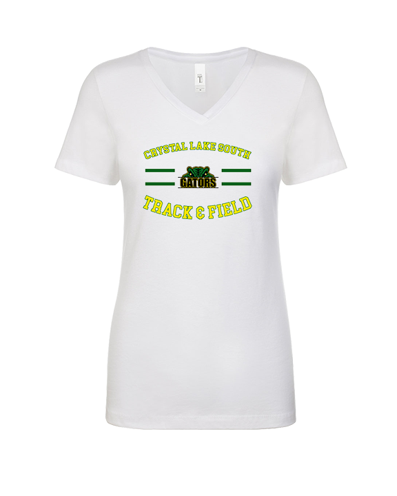 Crystal Lake South HS Boys Track & Field Curve - Womens Vneck