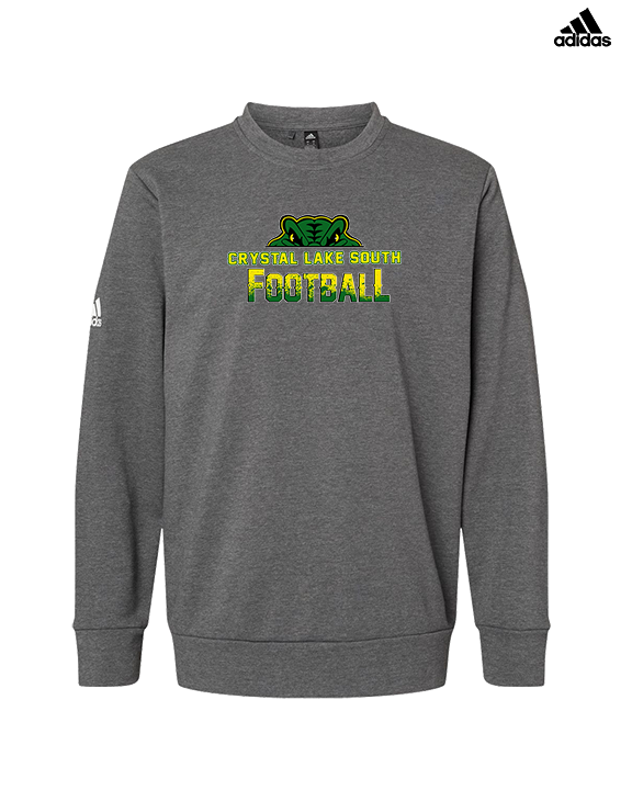 Crystal Lake South HS Football Splatter - Mens Adidas Crewneck