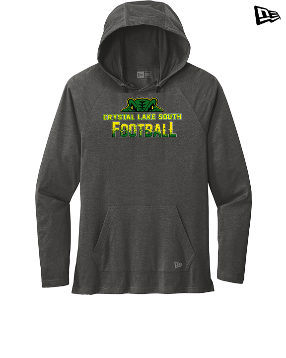 Crystal Lake South HS Football Splatter - New Era Tri-Blend Hoodie