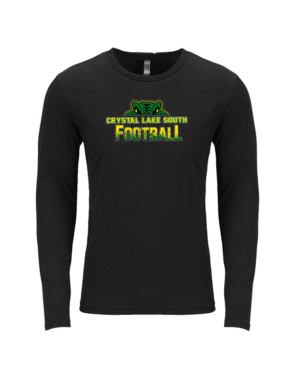 Crystal Lake South HS Football Splatter - Tri-Blend Long Sleeve