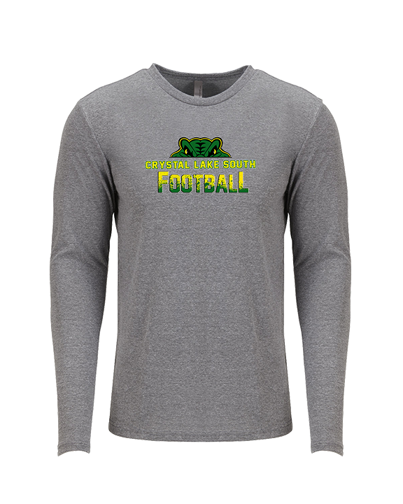 Crystal Lake South HS Football Splatter - Tri-Blend Long Sleeve