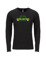Crystal Lake South HS Football Stacked - Tri-Blend Long Sleeve