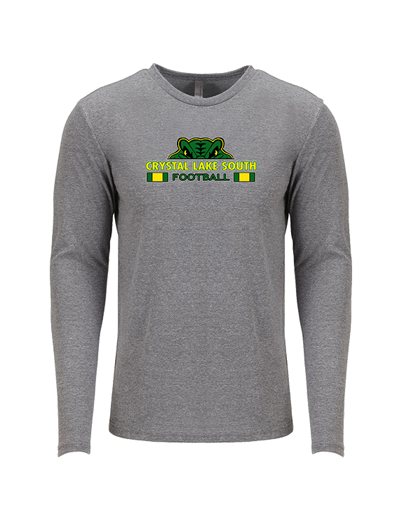 Crystal Lake South HS Football Stacked - Tri-Blend Long Sleeve