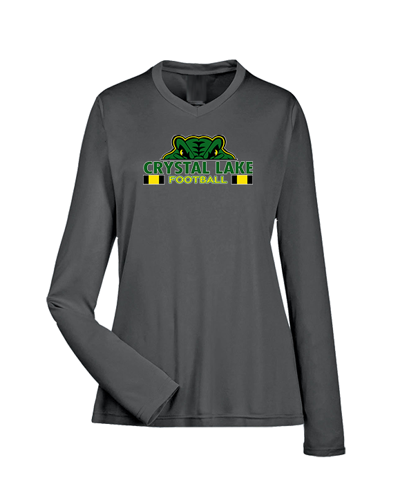 Crystal Lake South HS Football Stacked - Womens Performance Longsleeve