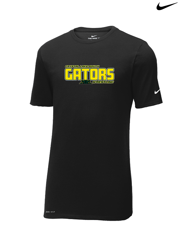 Crystal Lake South HS Wrestling Bold - Mens Nike Cotton Poly Tee