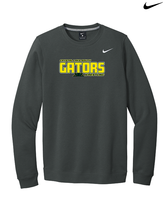 Crystal Lake South HS Wrestling Bold - Mens Nike Crewneck
