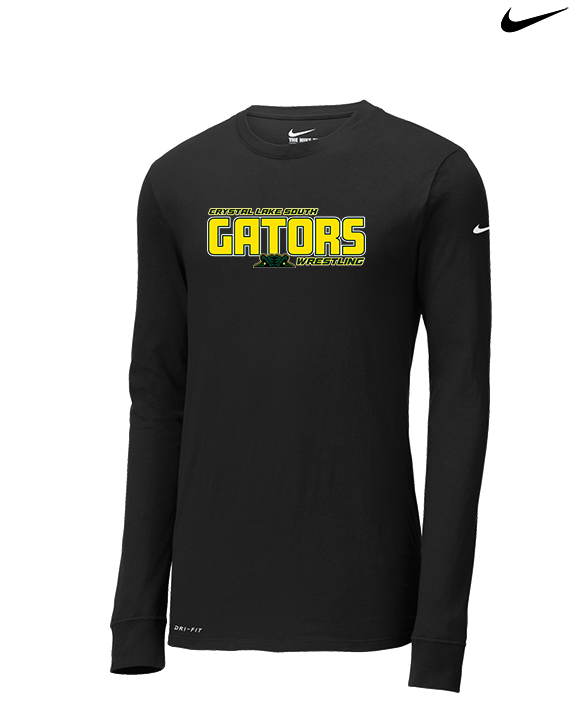 Crystal Lake South HS Wrestling Bold - Mens Nike Longsleeve