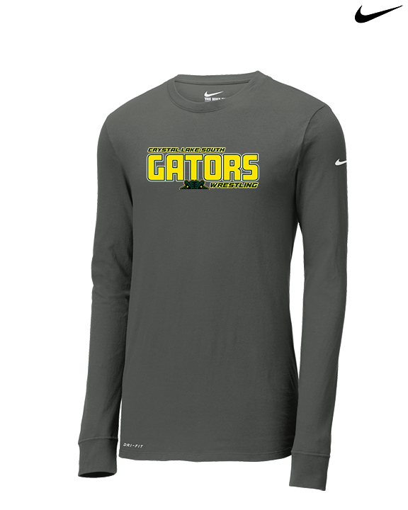 Crystal Lake South HS Wrestling Bold - Mens Nike Longsleeve