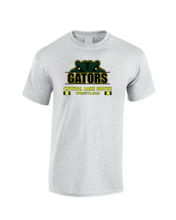 Crystal Lake South HS Wrestling Stacked - Cotton T-Shirt