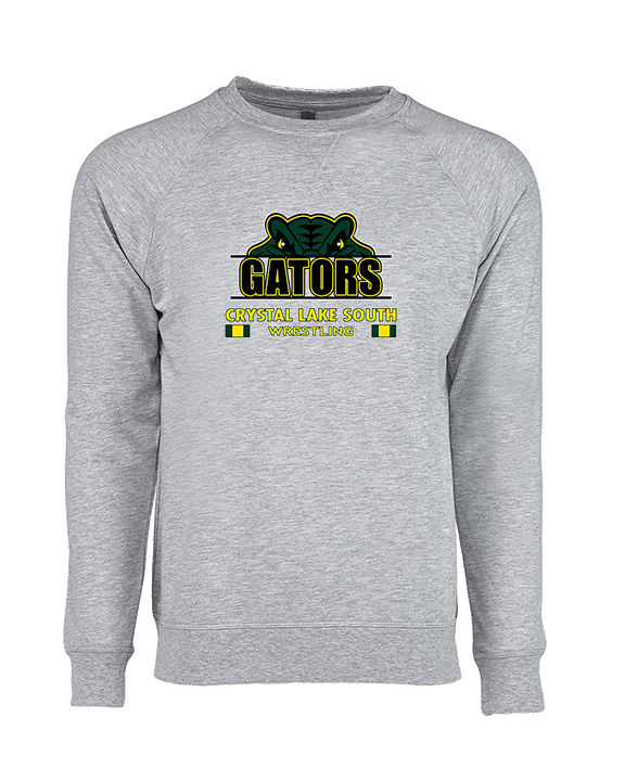 Crystal Lake South HS Wrestling Stacked - Crewneck Sweatshirt