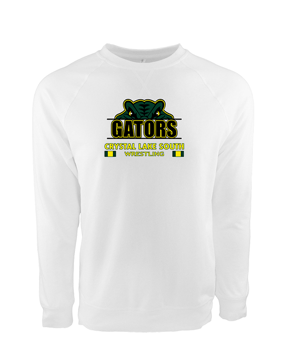 Crystal Lake South HS Wrestling Stacked - Crewneck Sweatshirt