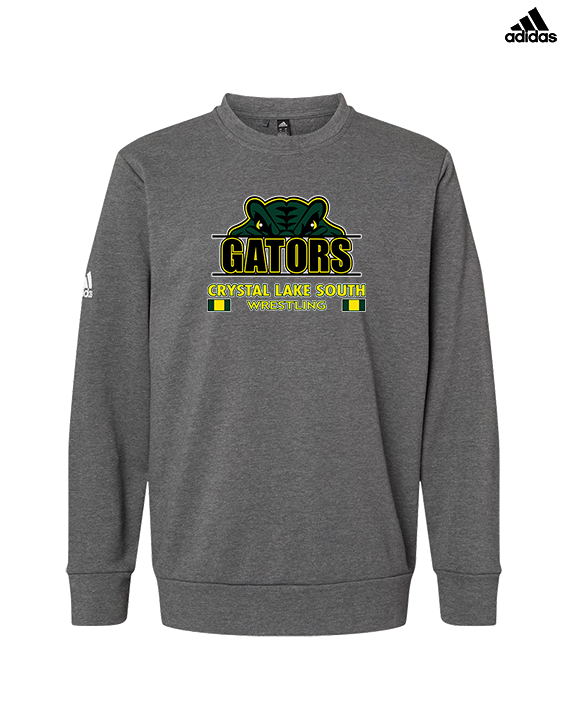 Crystal Lake South HS Wrestling Stacked - Mens Adidas Crewneck