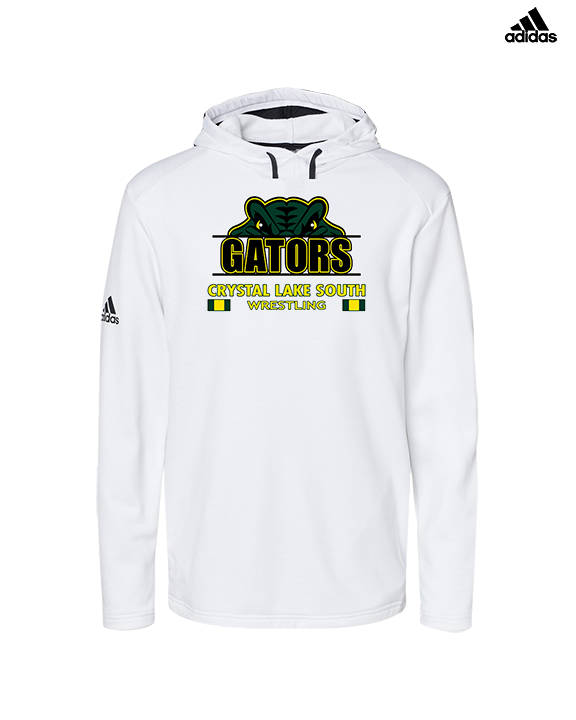 Crystal Lake South HS Wrestling Stacked - Mens Adidas Hoodie